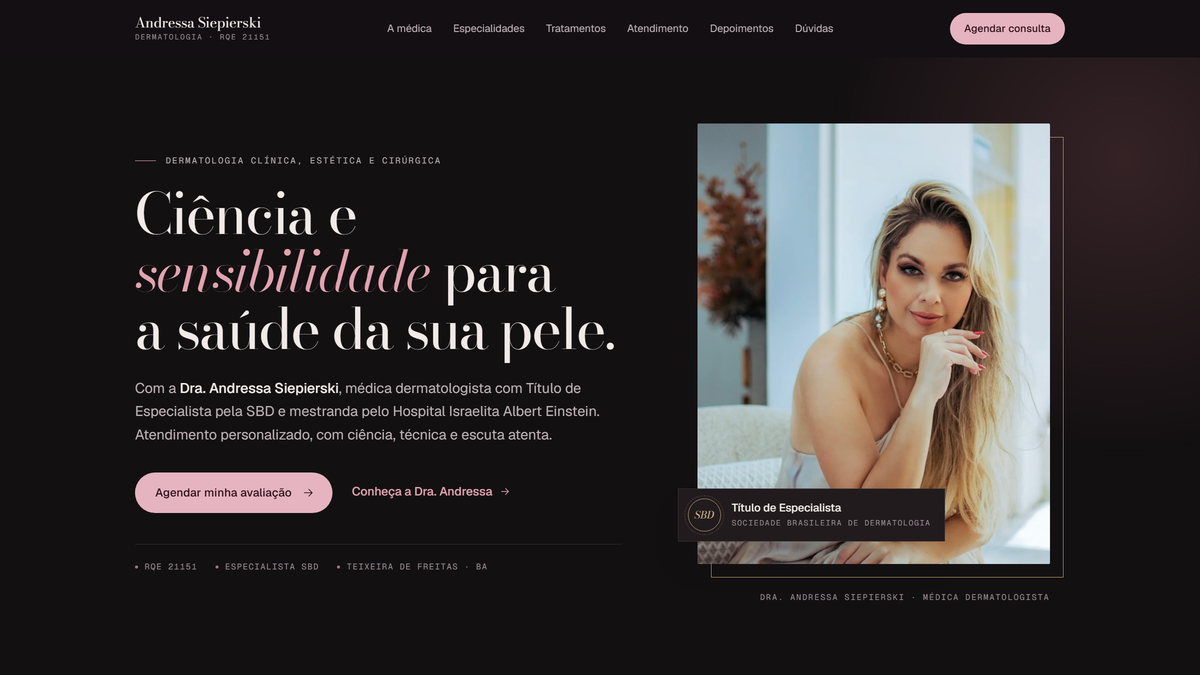 Dra. Andressa Siepierski — projeto Avory